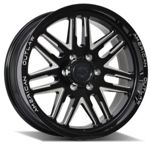 AMERICAN OUTLAW LONESTAR SATIN BLACK MILLED EDGE (17X8.5)