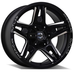 AMERICAN OUTLAW LONESTAR SATIN BLACK MILLED EDGE (17X8.5)