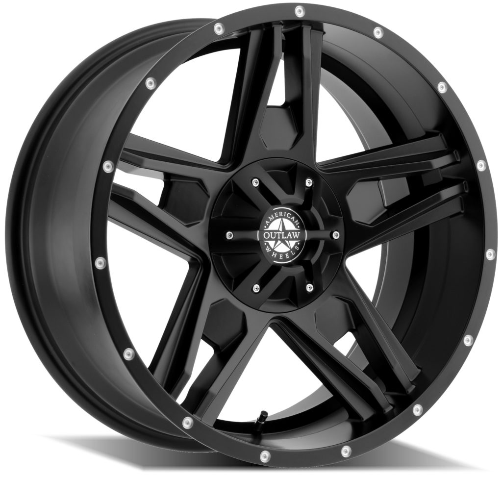 AMERICAN OUTLAW LONESTAR SATIN BLACK MILLED DOTS (20X9) AMERICAN OUTLAW LONESTAR SATIN BLACK MILLED DOTS (20X9)