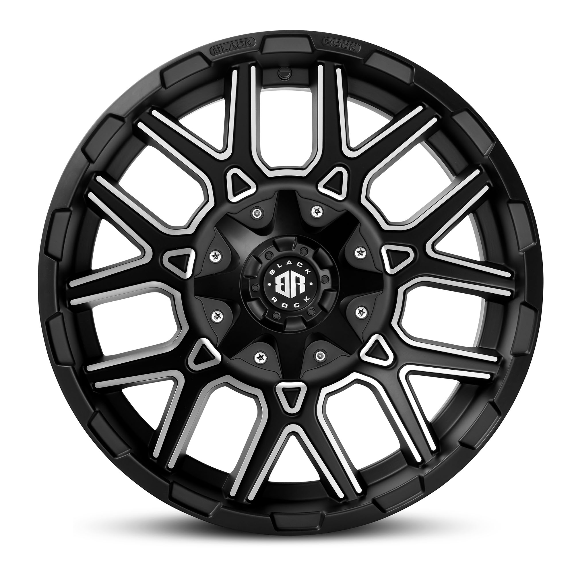 ATOMIC SATIN BLACK MACHINED SPOKE (20X10 6X139.7 -12) ATOMIC SATIN BLACK MACHINED SPOKE (20X10 6X139.7 -12)