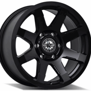GVM LANDCRUISER WHEELS AMERICAN OUTLAW LEGACY SATIN BLACK 1630KG (16X8 5X150 -14)
